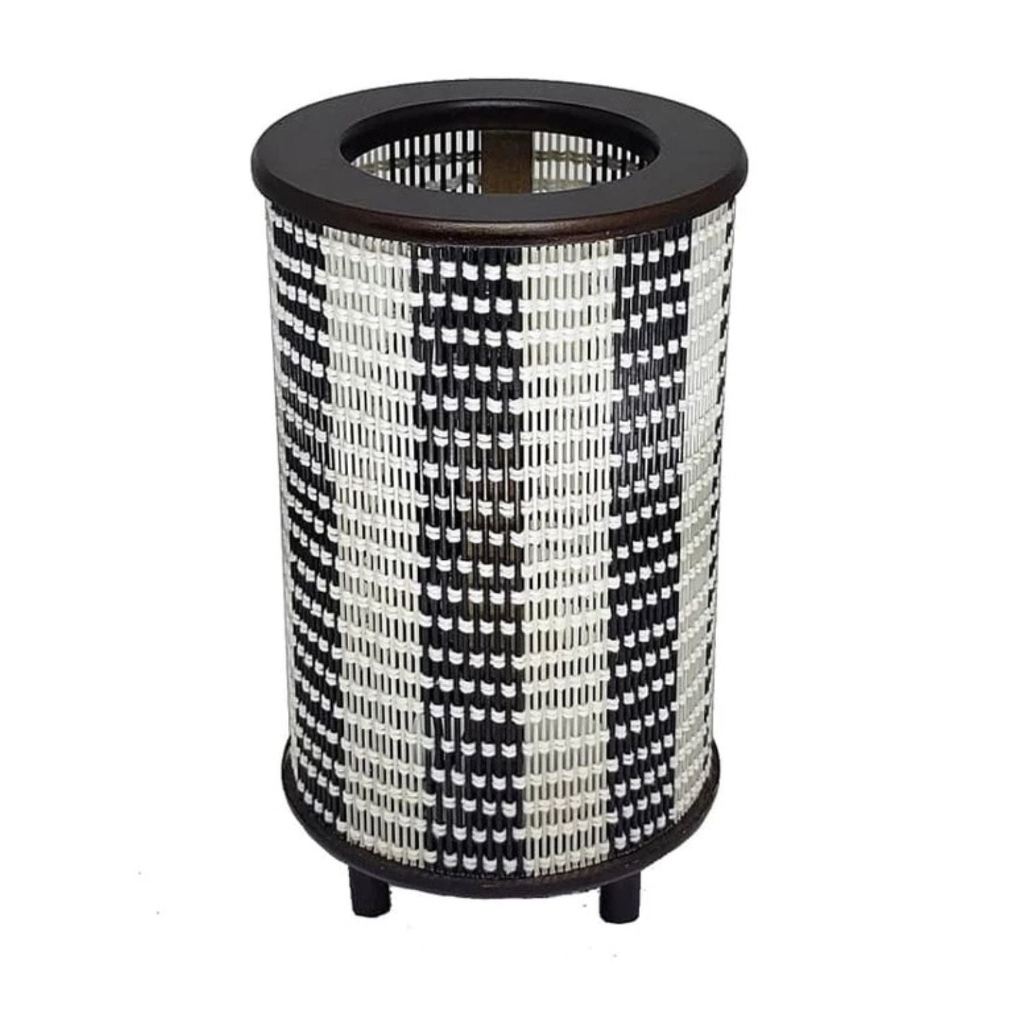 Abajur Cilíndrico de Madeira e Fibra - Vit Magazine