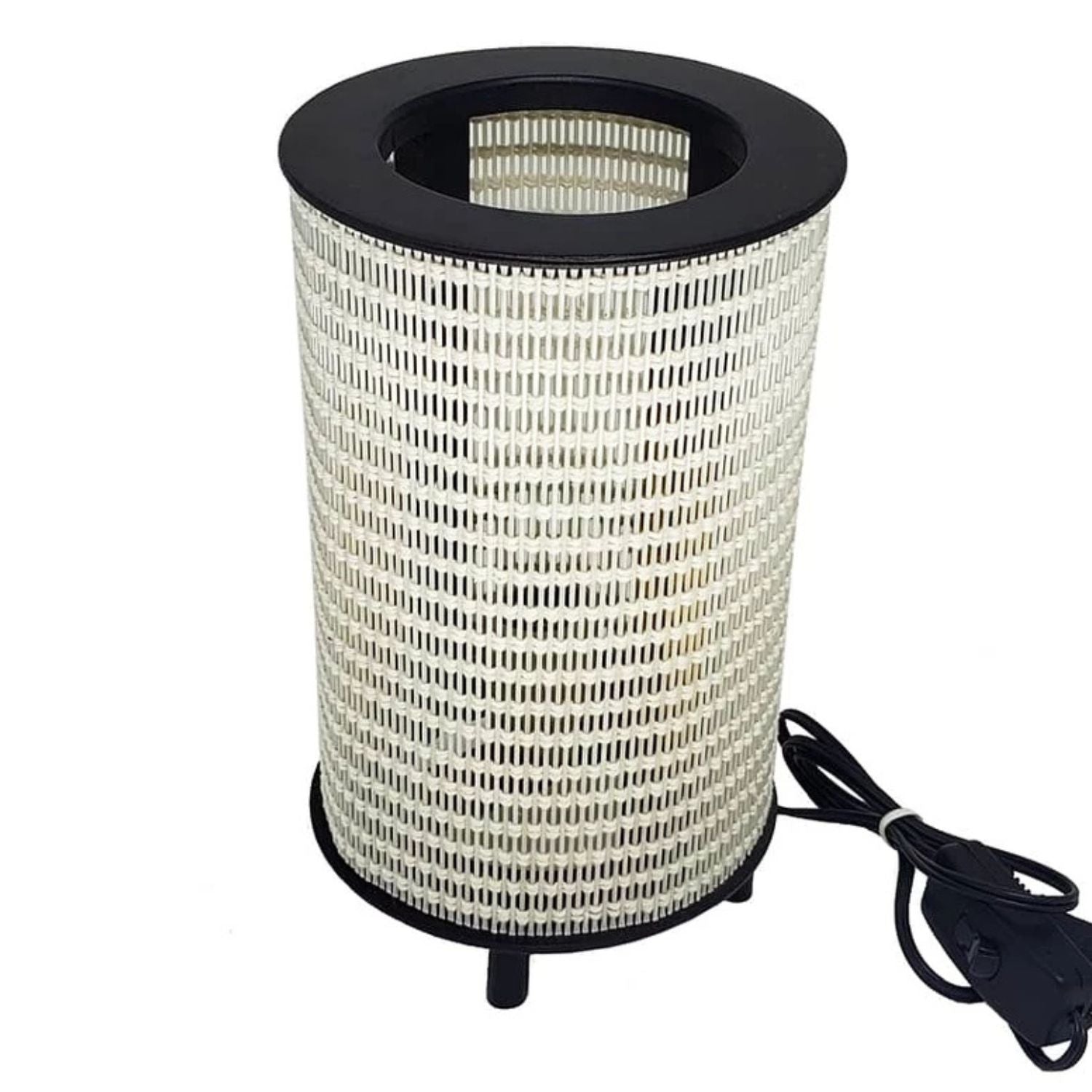 Abajur Cilíndrico de Madeira e Fibra - Vit Magazine