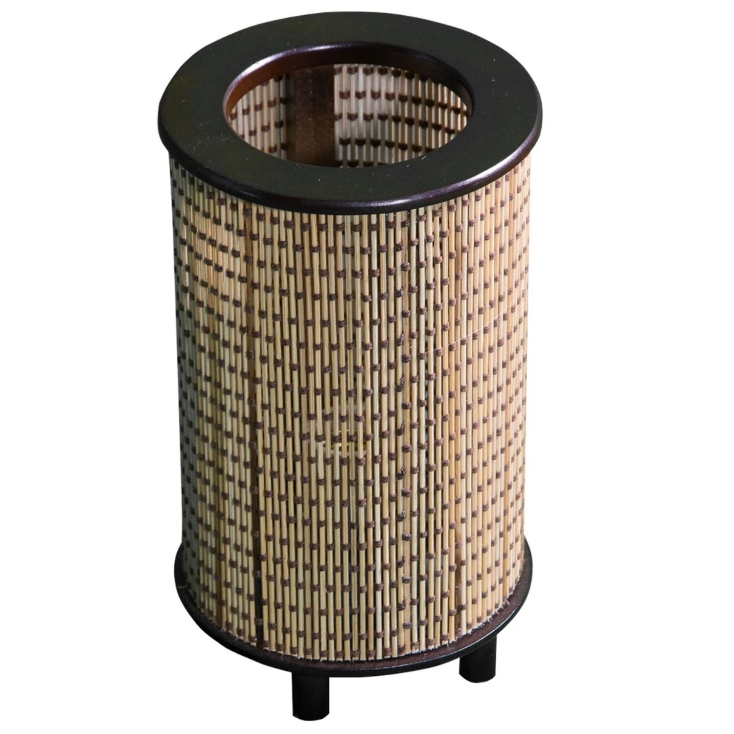 Abajur Cilíndrico de Madeira e Fibra - Vit Magazine