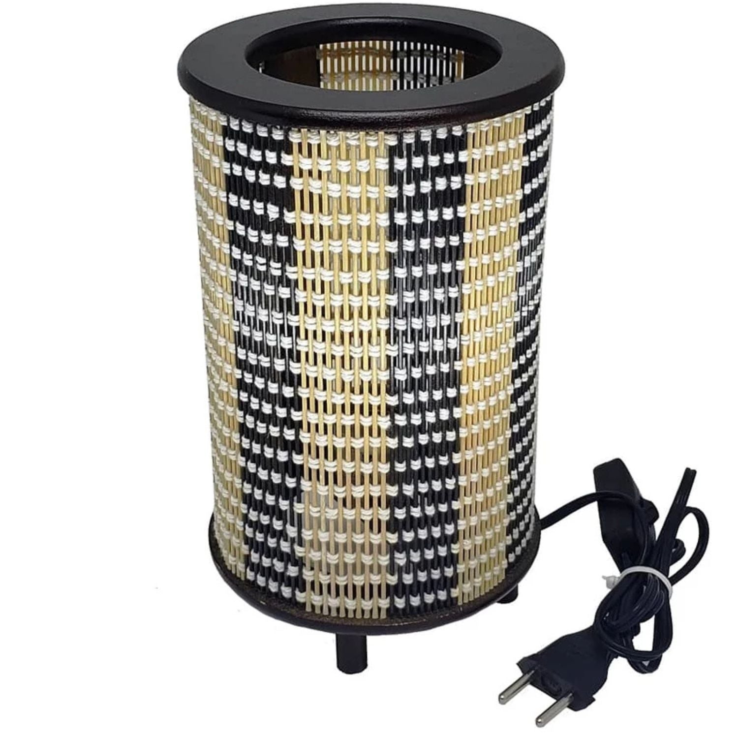 Abajur Cilíndrico de Madeira e Fibra - Vit Magazine