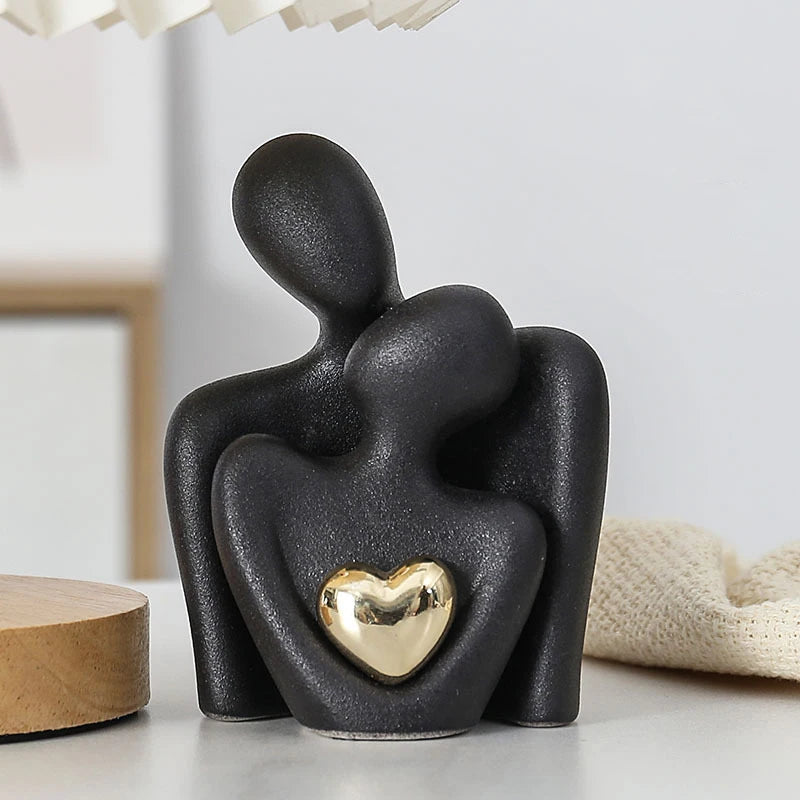 Esculturas Românticas em Cerâmica – Casal Abraçado para Decoração ou Presente – Vit Magazine