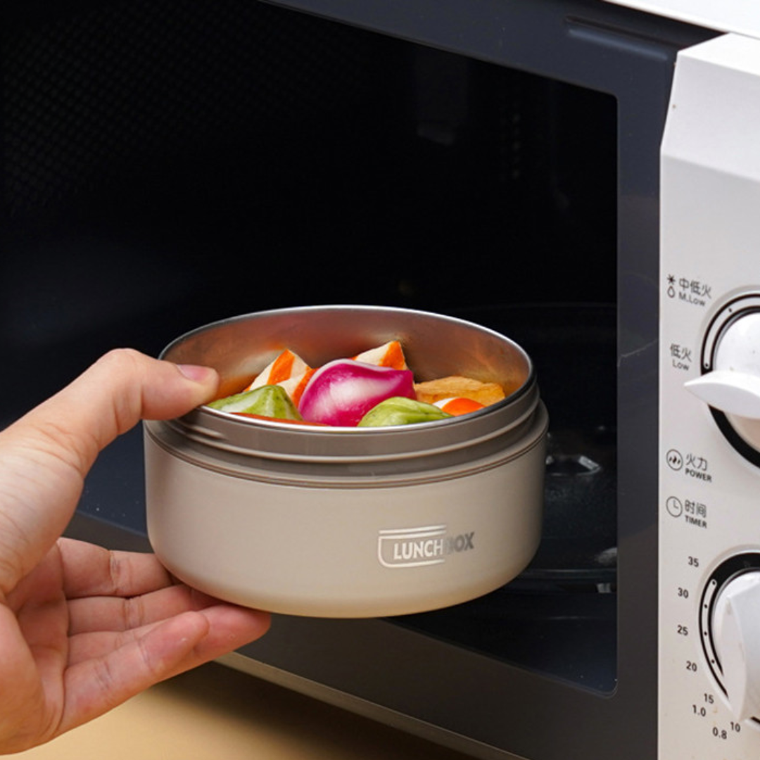 Kit Potes Térmicos Lunchbox Brasicanas com vedação de silicone, aço inoxidável 304 e lancheira térmica para transporte seguro e conservação da temperatura.
